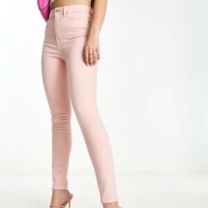 YMI Royalty For Me Baby Pink Denim Hyperstretch Mid-Rise Straight Leg Jeans